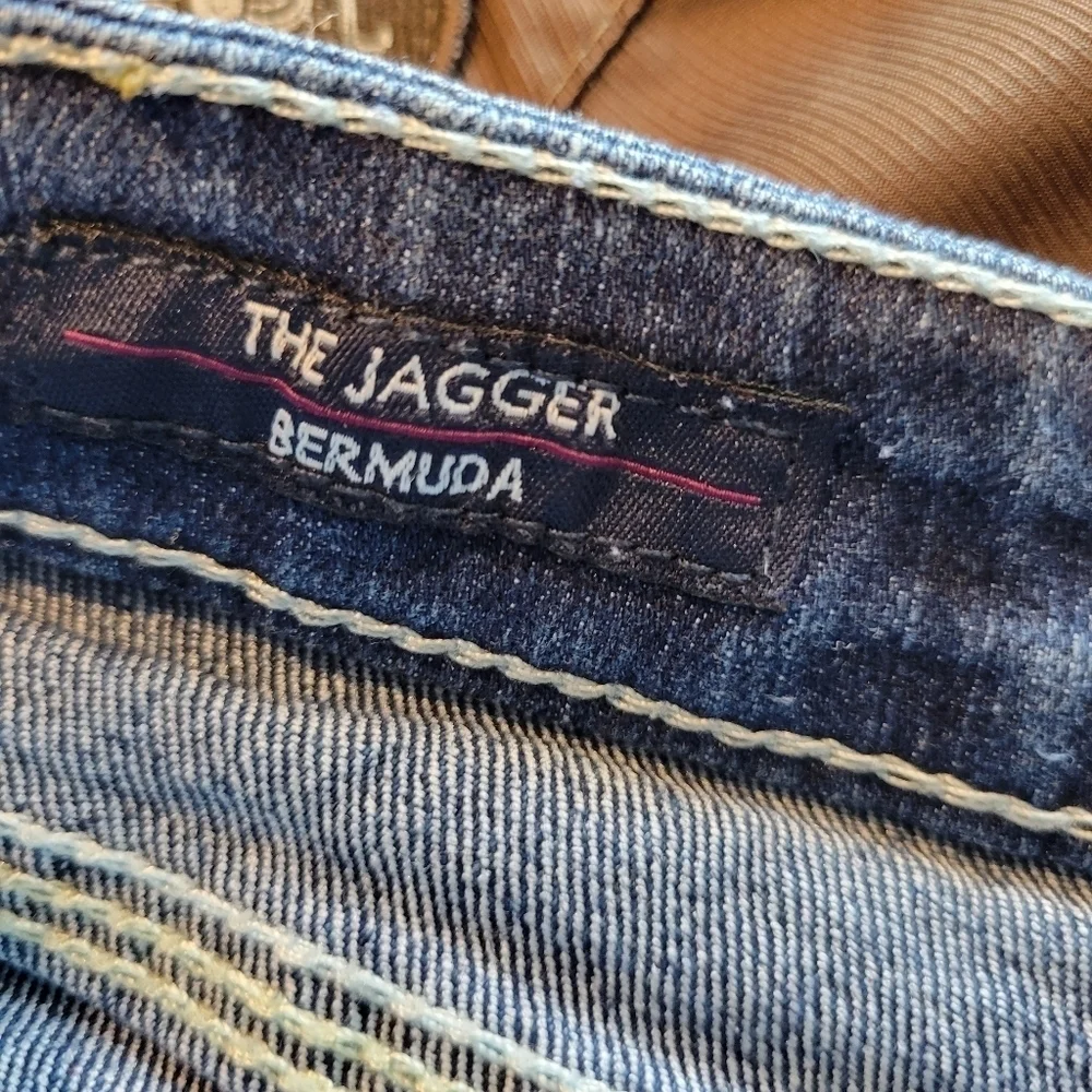 Vigoss The Jagger Bermuda Shorts Girl Sz 10 Medium Wash Patchwork Grey Floral